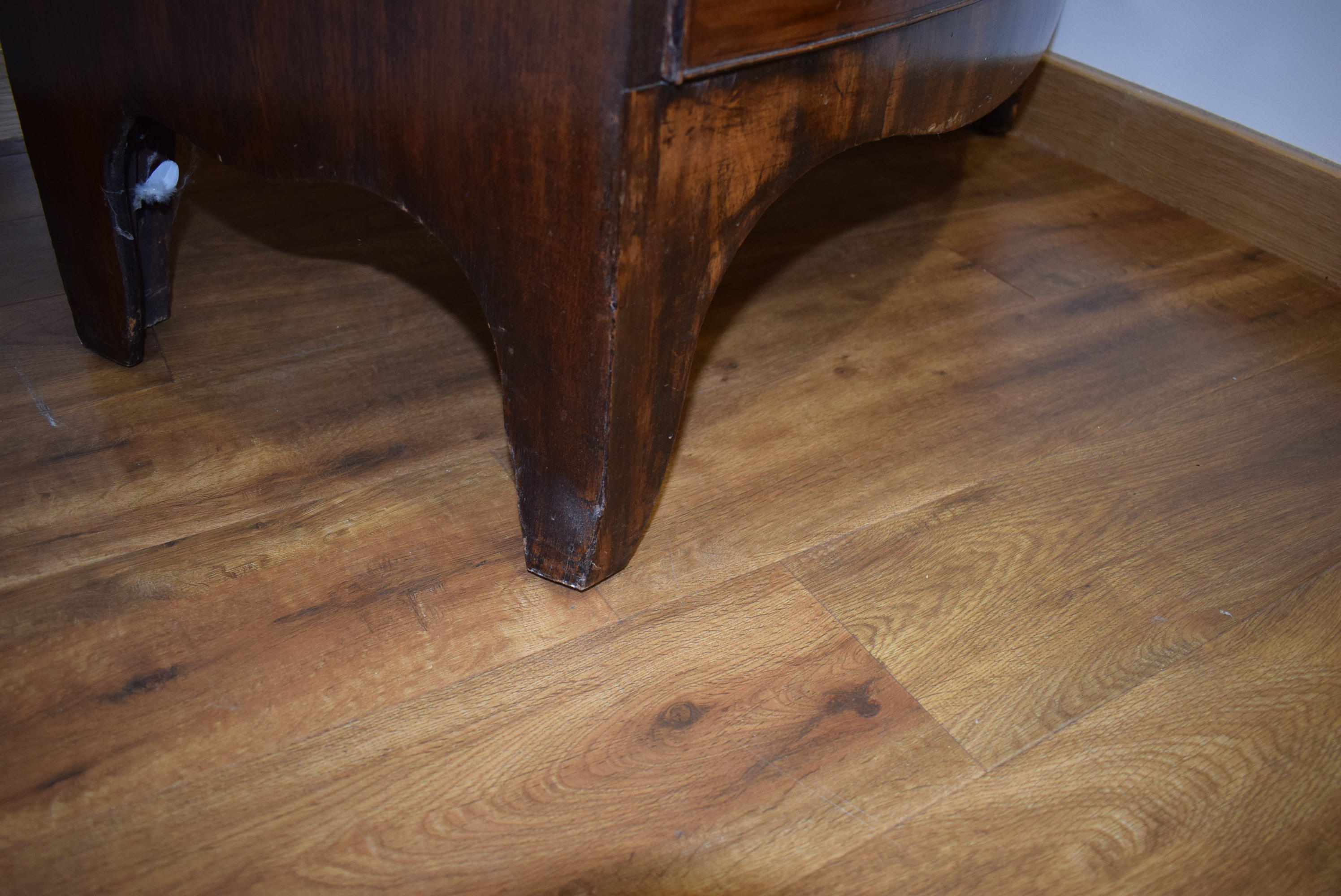 A 19th century mahogany bow fronted chest of two over two drawers on splayed feet, w. - Image 8 of 18