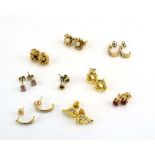 A pair of 9ct yellow gold knot type ear studs,