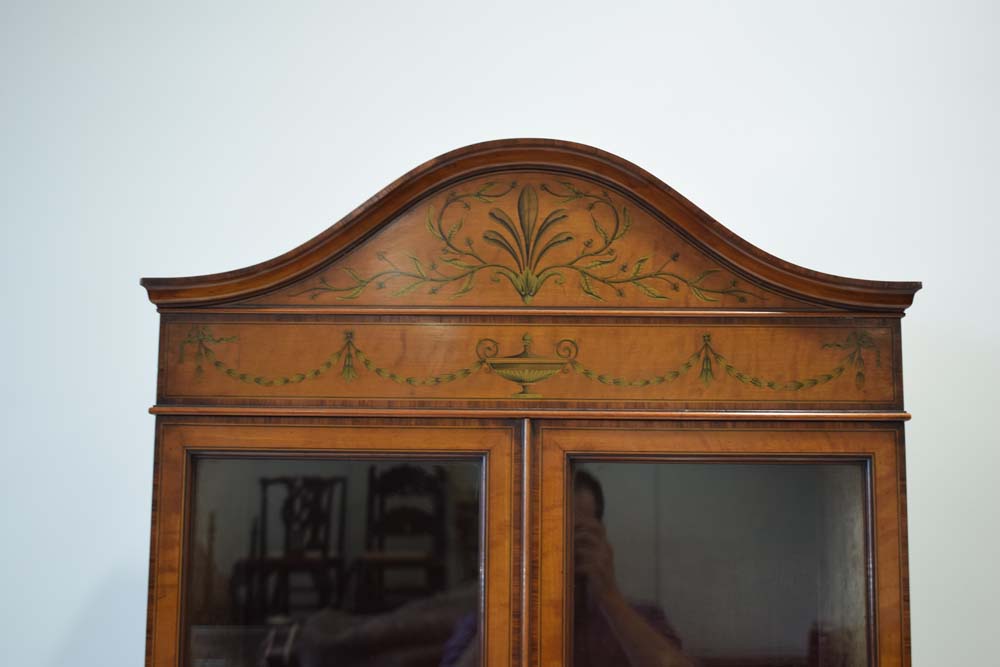 A late 19th century Sheraton Revival cabinet on stand by Edwards & Roberts, - Image 5 of 31