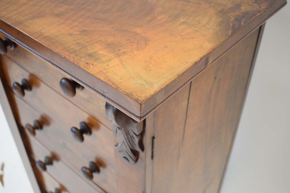 A Victorian walnut 'Wellington' chest, the seven graduated drawers flanked by a pair of columns, - Image 9 of 23