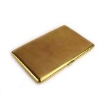 A 9ct yellow gold cigarette case of rectangular form having engine turned decoration, Asprey,