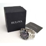 A gentleman's stainless steel chronograph wristwatch by Bulova,