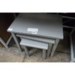 Grey painted nest of 3 tables