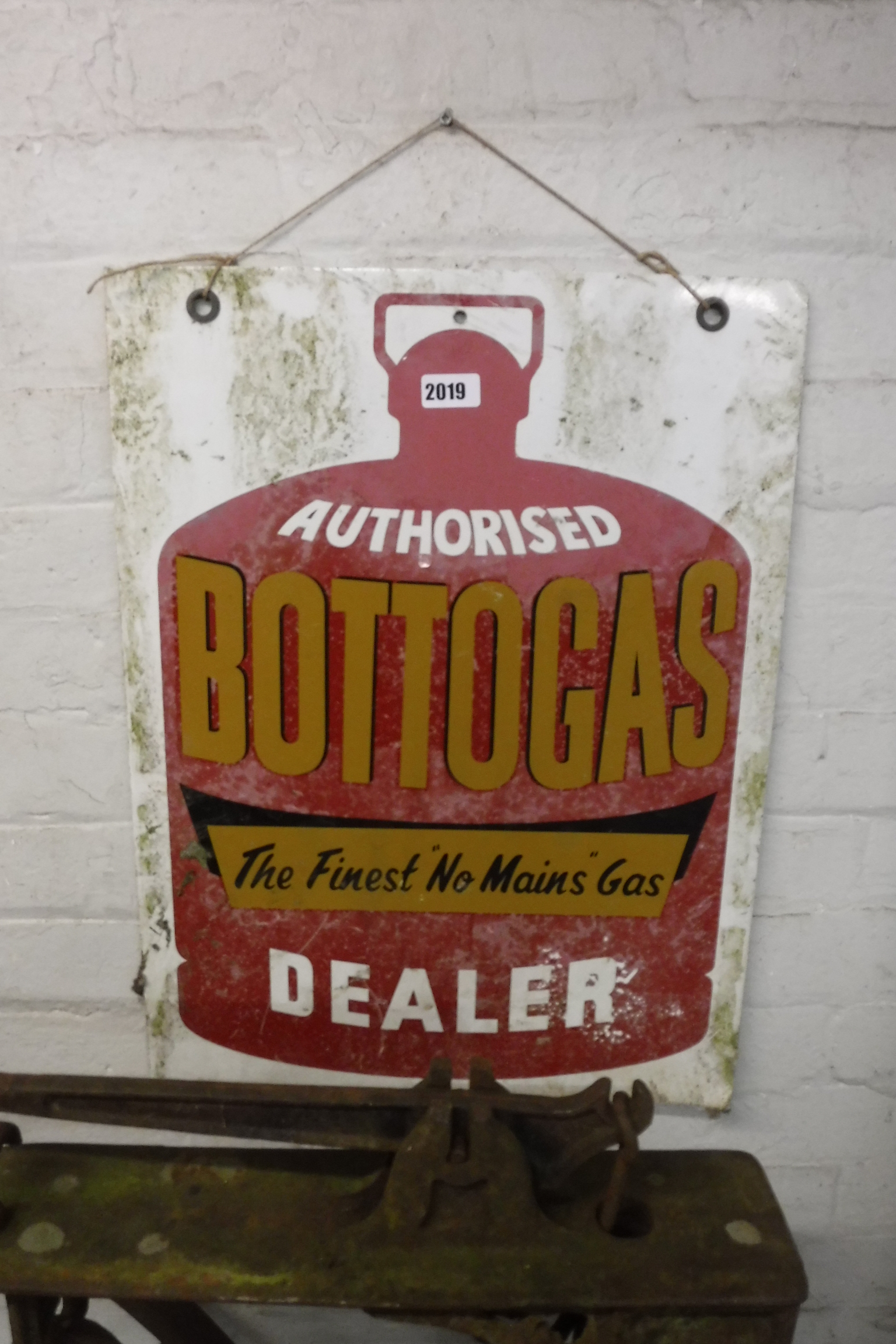 Enamelled metal sign advertising Bottogas, 460mm x 610mm