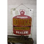 Enamelled metal sign advertising Bottogas, 460mm x 610mm