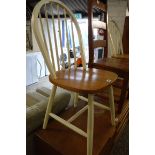 (2093) Pair of cream painted wooden dining chairs