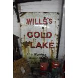 Enamelled metal sign advertising Will's Goldflake cigarettes, 915mm x 1530mm