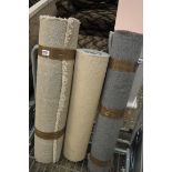 2 various style rugs with carpet off-cut