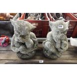 Pair of concrete gargoyles