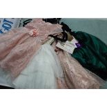 6 child's dresses in pink and green