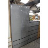 Grey chest of 5 drawers with matching 2 door and 2 drawer wardrobe