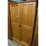 Pine 2 door wardrobe with drawer under