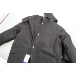 Child's weatherproof outdoor jacket in black, size L