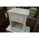 White single drawer bedside unit