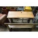 Child's school desk with integral bench seat