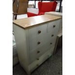 Oak effect chest of 2 over 4 drawers in cream