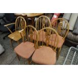 (2027) Set of 5 spindle back dining chairs
