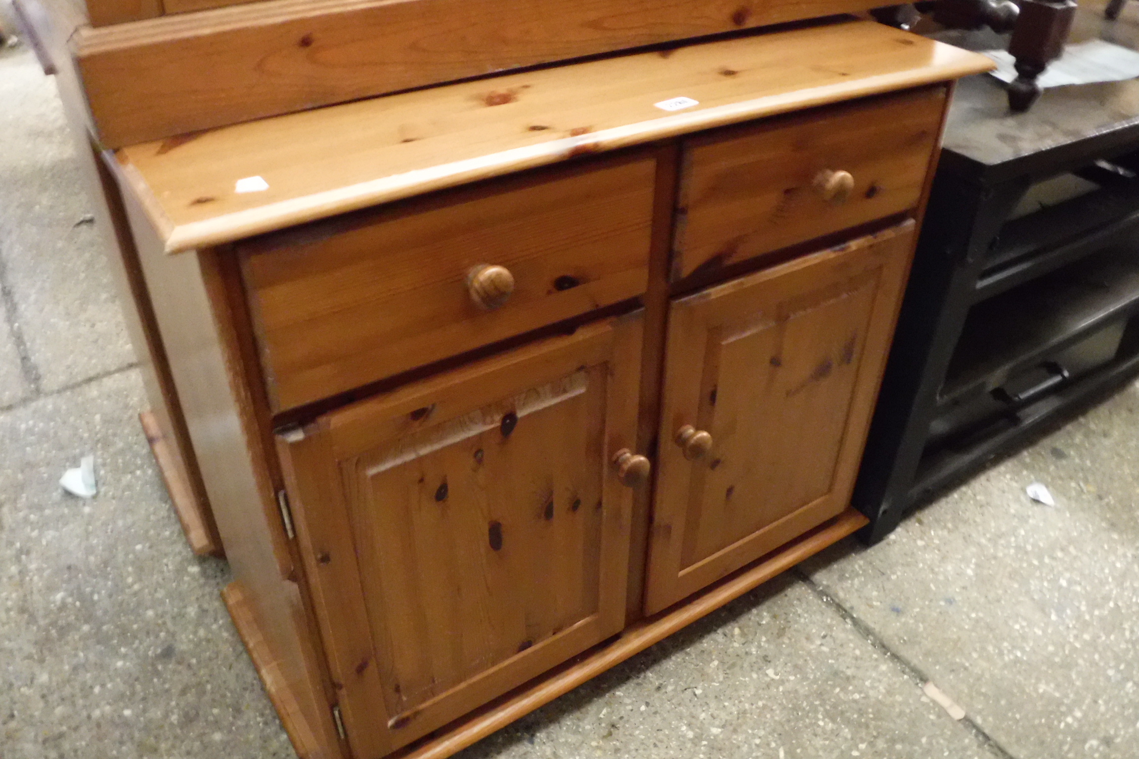 Pine 2 drawer, 2 door cupboard