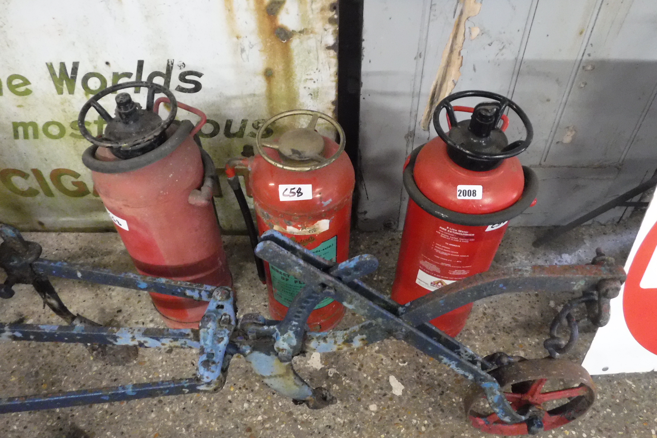 3 vintage fire extinguishers