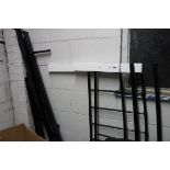 Black and white metal double bed frame, no slats