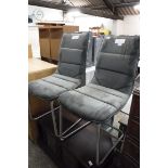 Pair of grey fabric chairs