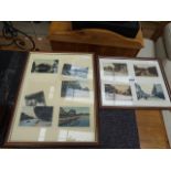 2 multi paneled postcard pictures; Bedford scenery