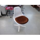 Moulded white plastic swivel chair (collectors item - see soft furnishing policy)