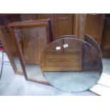 A 1950's circular bevelled mirror