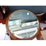 Circular mirror in beech frame