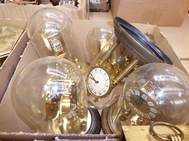 Four boxes containing wall clocks, carriage and mantle clocks - Image 5 of 5