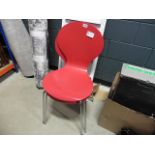 5612. Pair of red painted Bentwood dining chairs