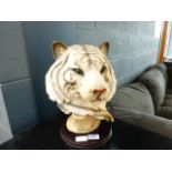 Resin figure of a tiger's head