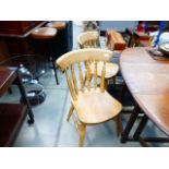 5208 - pair of beech stick back dining chairs