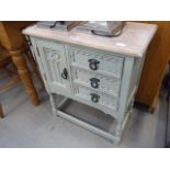 Painted oak cabinet on raised supports