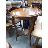 Oval beech table with second tier