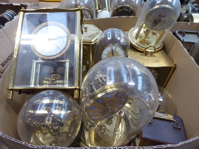 Four boxes containing wall clocks, carriage and mantle clocks - Image 2 of 5