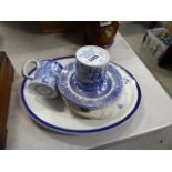 Qty of blue and white china
