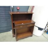 Two reproduction open fronted bookcases
