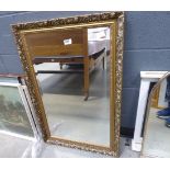 Rectangular bevelled mirror in gilt frame