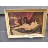 5112 Print of a nude cherub and mirror