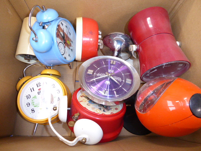 Box containing a collection of alarm clocks - Image 2 of 2
