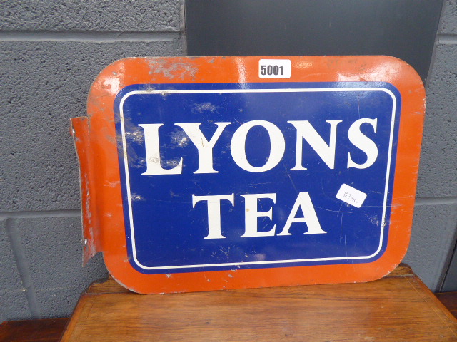 Painted metal Lyons tea sign