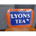 Painted metal Lyons tea sign
