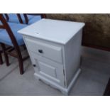 Grey painted pine bedside cabinet