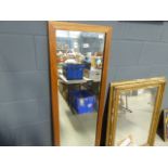 Narrow mirror in teak frame