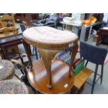 1930s walnut kidney shaped stool
