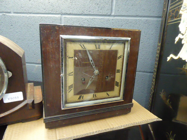 2 dome topped mantle clocks plus 2 others in walnut cases - Image 2 of 5