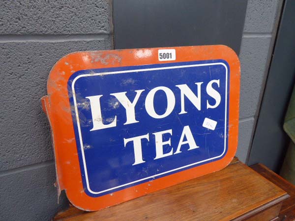 Painted metal Lyons tea sign - Image 2 of 3