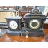 2 slate mantel clocks