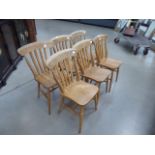 6 Beech dining chairs